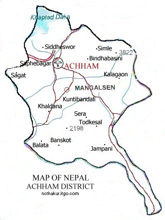 Map of Achham District