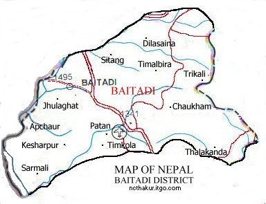 Map of Baitadi District
