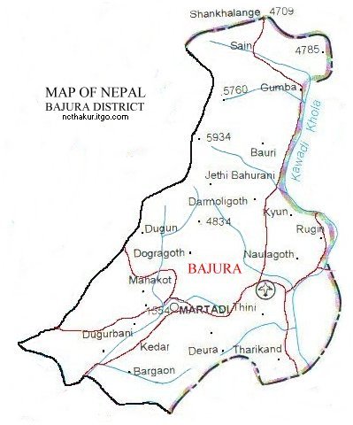 Map of Bajura District