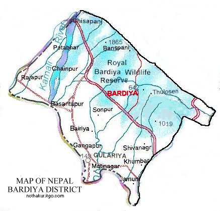 Map of Bardia District