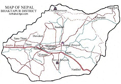 Map of Bhaktapur District