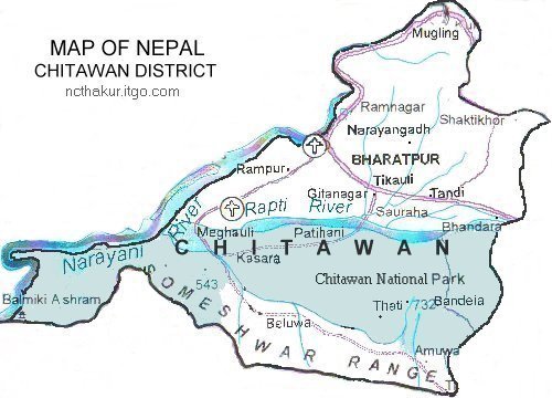 Map of Chitawan District