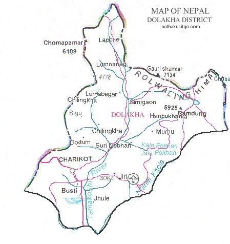 Map Of Nepal District Map Of Dolakha