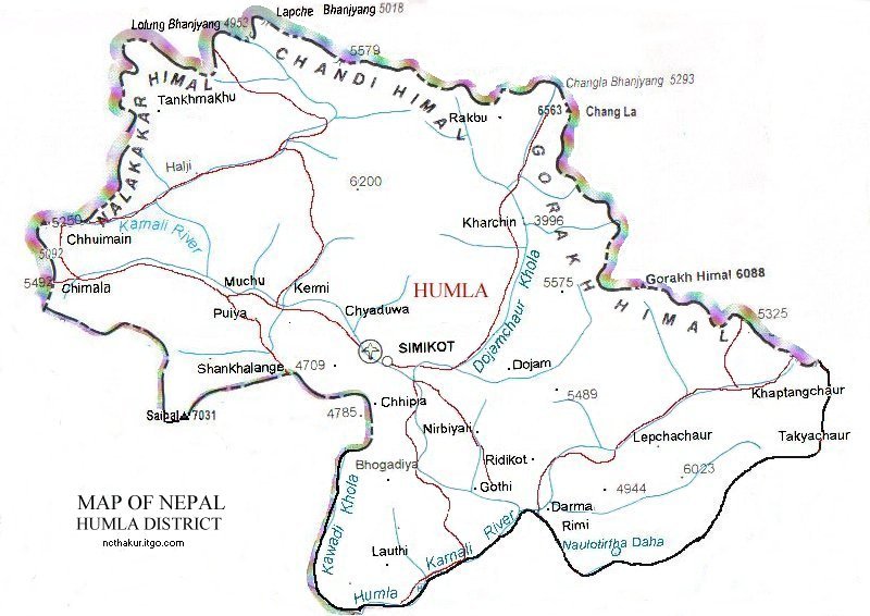 Map of Humla District