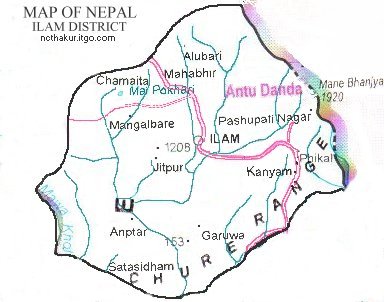 Map of Ilam District