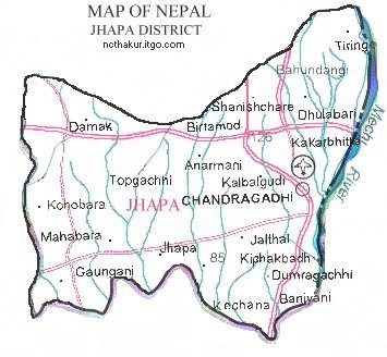 Map of Jhapa District