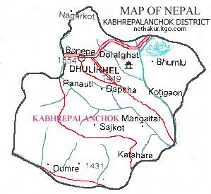 Map of Kabhrepalanchok District