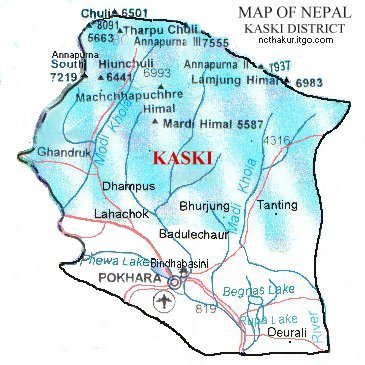 Map of Kaski District