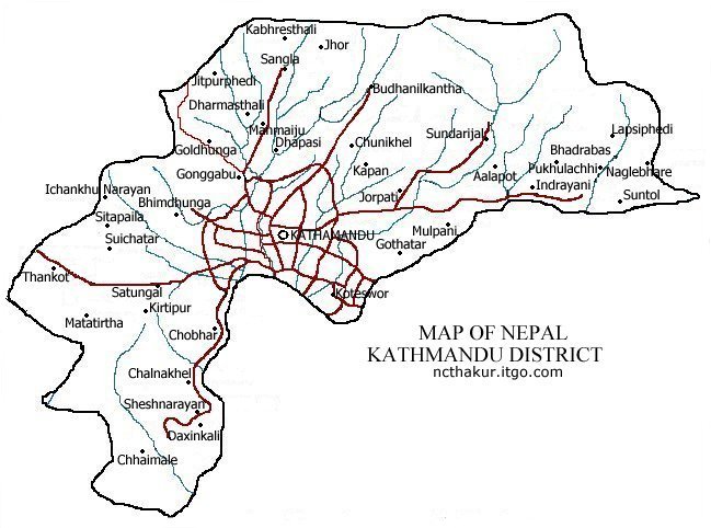 Map of Kathmandu District