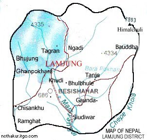 Map of Lamjung District