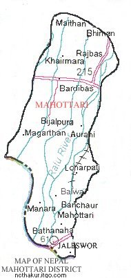 Map of Mahottari District