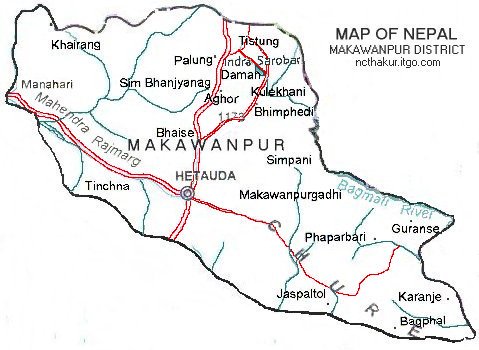 Map of Makawanpur District