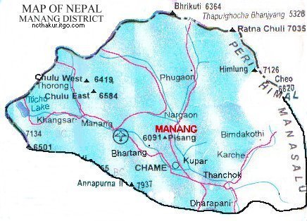 Map of Manang District