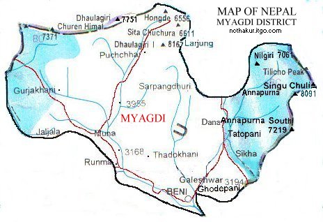 Map of Myagdi District