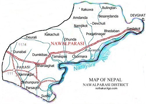 Map of Nawalparasi District