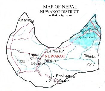 Map of Nuwakot District