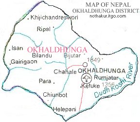 Map of Okhaldhunga District