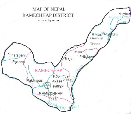 Map of Ramechhap District