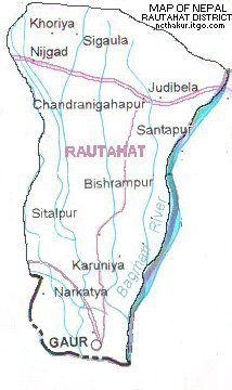 Map of Rautahat District