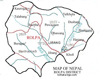 Map of Rolpa District