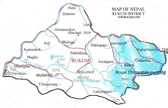 Map of Rukum District