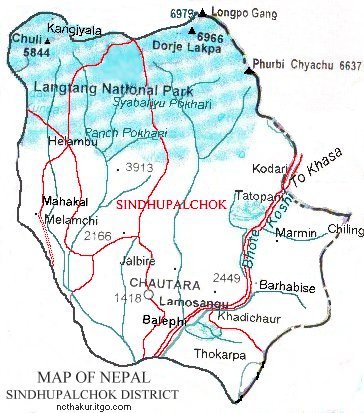 Map of Sindhupalchok District