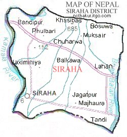 Map of Siraha District