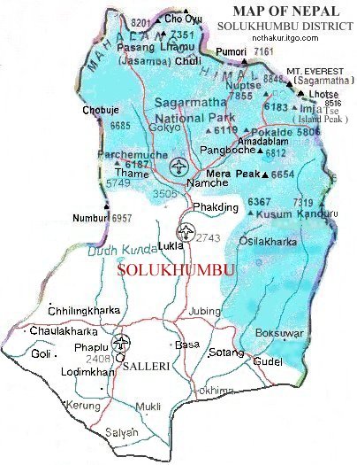 Map of Solukhumbu District
