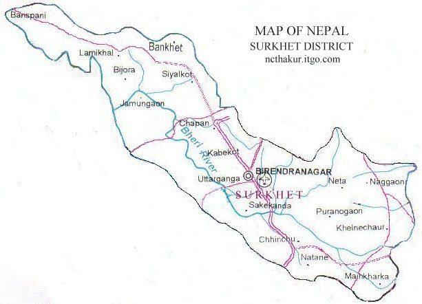 Map of Surkhet District