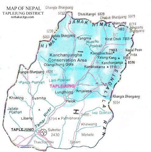 Map of Taplejung District