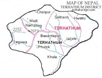 Map of Terhathum District