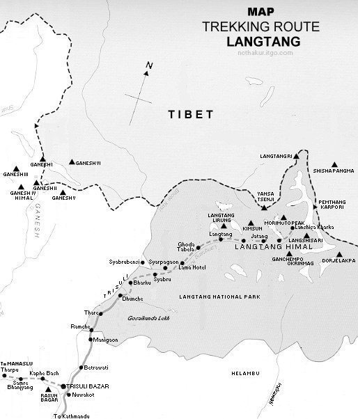 Map of Nepal:Langtang