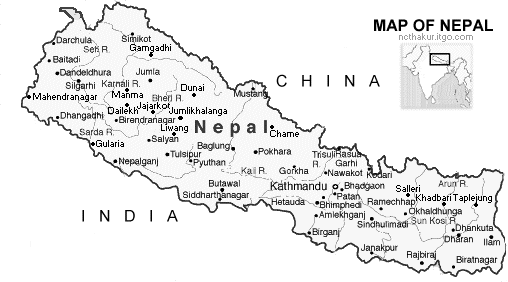 Mountains Of Nepal In Map Map And Images Of Nepal