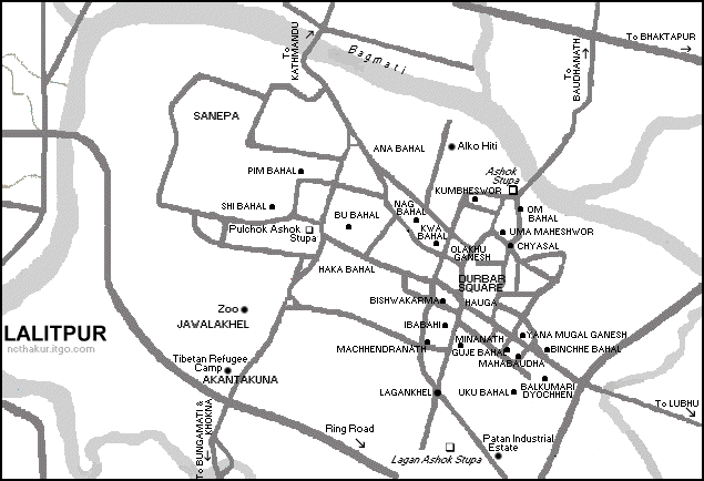 Map of Lalitpur(Patan) City