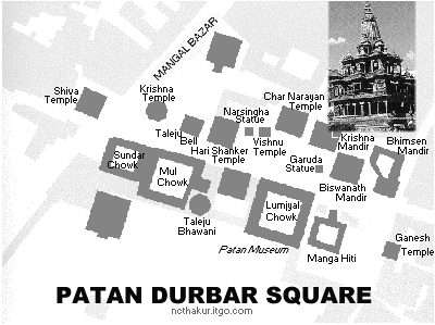 Map of Patan Durbar Square